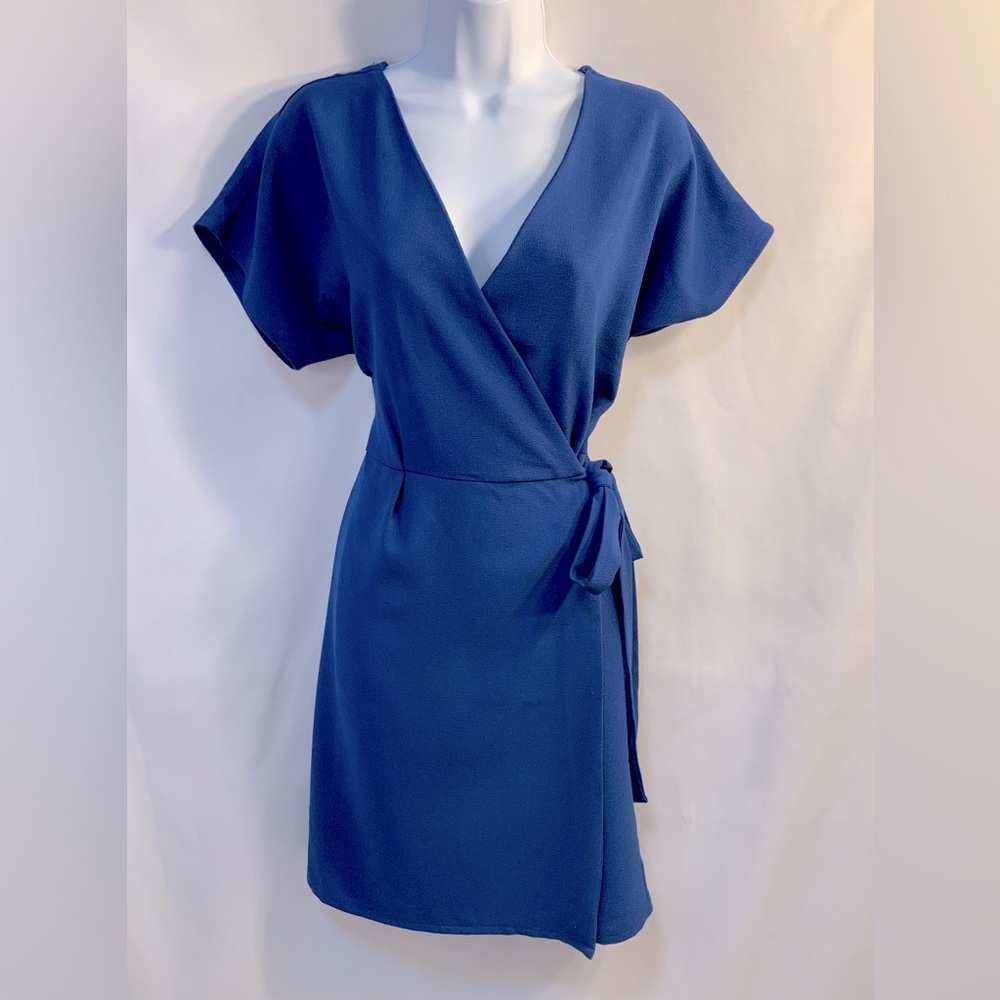 Bobeau Women’s Blue Wrap Dress